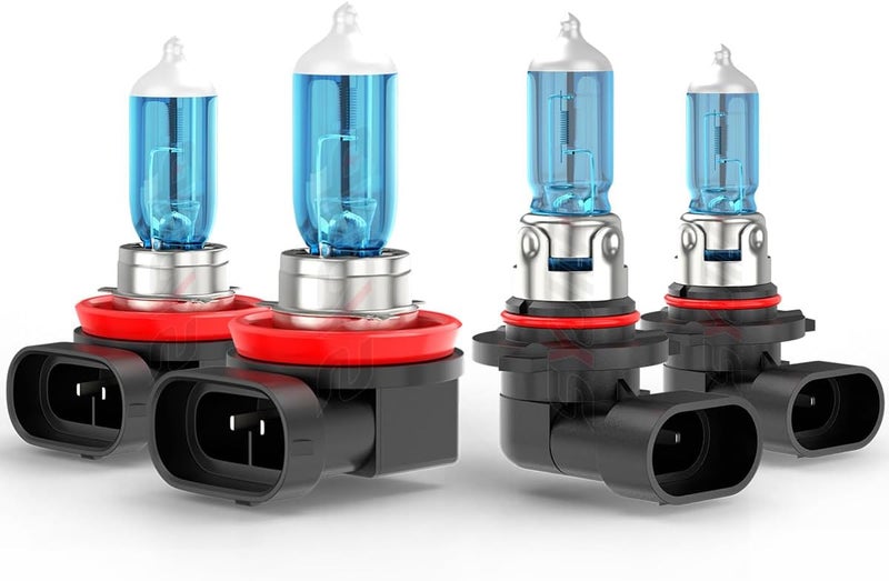 SYJIIP Compatible with Dodge Dart (2013 2014 2015) Halogen Bulbs, 9012 HIR2 High and Low Beam+H11 Fog Light Bulbs Combo, 300% Brightness 6000K White Super Bright, 1:1 Upgrade Mini Size, Plug and Play, 4 PCS - Image 1